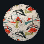 Middelcentrifugeren Modern Atomic Fabric Dart Boar Dartbord<br><div class="desc">Elke dag kan een explosie uit het verleden zijn met deze moderne dartboard uit het midden van de eeuw. Het ontwerp is voorzien van een replica van een patroon van de atomaire mobiele stof. De achtergrond is ecru met blauwe, oranje, groene en zwarte moderne kunstvormen. Dit is het ideale dart...</div>