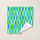 Middelcentrifugeren — Ribbon Print, Turquoise en L Bad Handdoek (Wasdoekje)