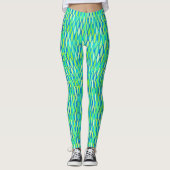 Middelcentrifugeren — Ribbon Print, Turquoise en L Leggings (Voorkant)