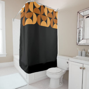 Middelcentury Modern Burnt Clay en Mocha Douchegordijn