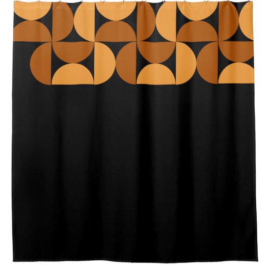 Middelcentury Modern Burnt Clay en Mocha Douchegordijn (Voorkant)