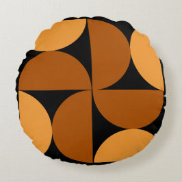 Middelcentury Modern Burnt Clay en Mocha Rond Kussen