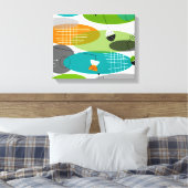 Middelcentury modern gepantserd Canvas Atomic III (Insitu (Slaapkamer))