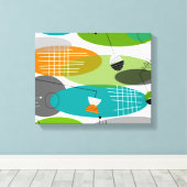 Middelcentury modern gepantserd Canvas Atomic III (Insitu (Houten vloer))