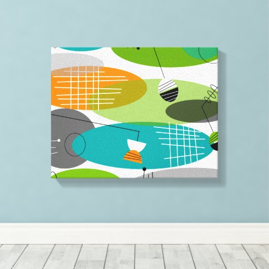 Middelcentury modern gepantserd Canvas Atomic III (Insitu (Houten vloer))