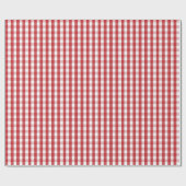 Middeldonkerrood en wit gingham-pakpapier cadeaupapier (Vlak)