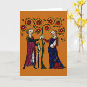 Middeleeuwen Hand in Hand Kaart (Gele Bloem)