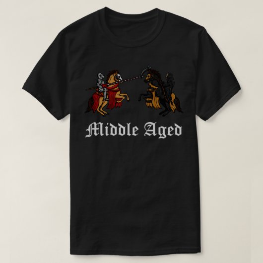 Middeleeuwen met Jousting Medieval Knight Middle A T-shirt (Design voorkant)