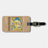 Middeleeuwen, verlicht, letter C Monogram Bagagelabel (Voorkant horizontaal)