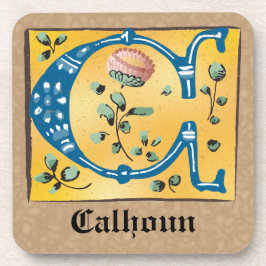 Middeleeuwen, verlicht, letter C Monogram Bier Onderzetter