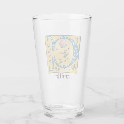 Middeleeuwen, verlicht, letter C Monogram Glas (Achterkant)