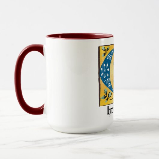 Middeleeuwen, verlicht, letter C Monogram Mok (Links)