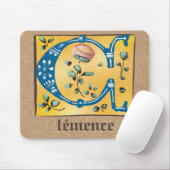 Middeleeuwen, verlicht, letter C Monogram Muismat (Met muis)