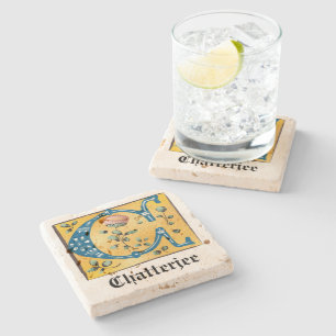 Middeleeuwen, verlicht, letter C Monogram Stenen Onderzetter