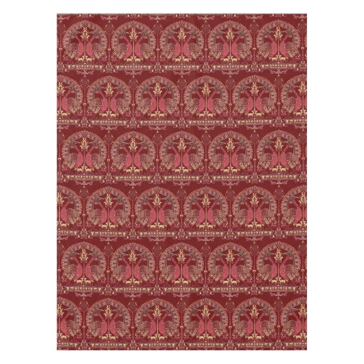 Middeleeuws 12e eeuws pauwenpatroon tafelkleed (Voorkant)