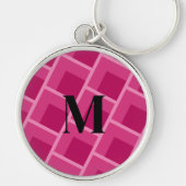 Middeleeuws abstract roze geometrisch sleutelhanger (Voorkant)