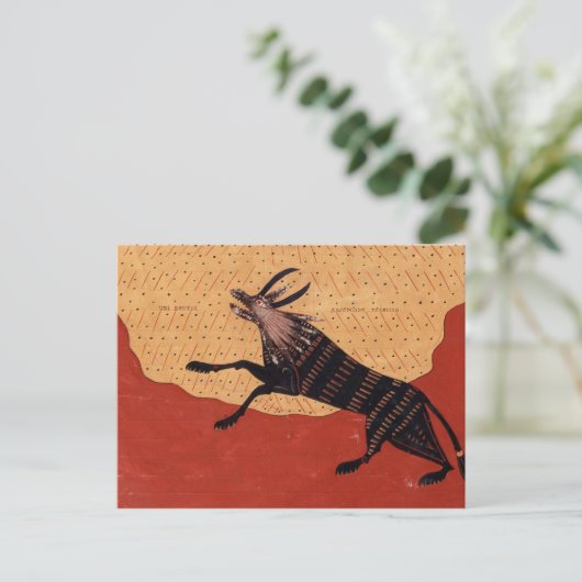 middeleeuws beest briefkaart (Staand voorkant)