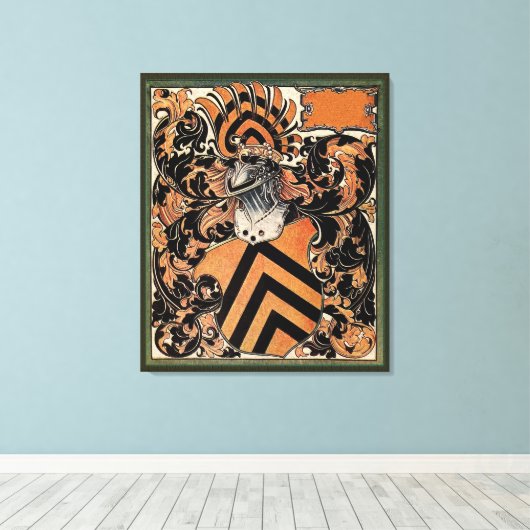 Middeleeuws Belgisch Wapen Canvas Afdruk (Insitu (Houten vloer))