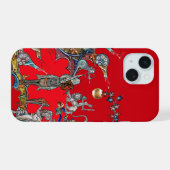 MIDDELEEUWS BESTIARIUM OORLOG, RIDDERS, REUZENSLAK iPhone 15 CASE (Achterkant horizontaal)