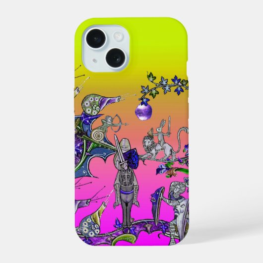 MIDDELEEUWS BESTIARIUM OORLOG, RIDDERS, REUZENSLAK iPhone 15 CASE (Achterkant)