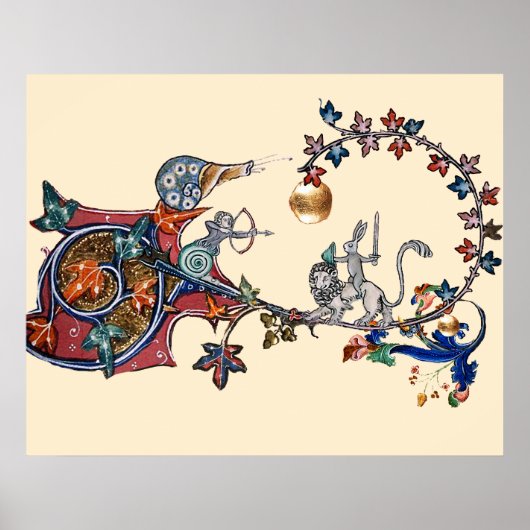 MIDDELEEUWS BESTIARIUM OORLOG Slakken, Moordhas, L Poster (Voorkant)