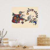 MIDDELEEUWS BESTIARIUM OORLOG Slakken, Moordhas, L Poster (Keuken)