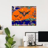 MIDDELEEUWS BESTIARIUM,VLIEGENDE VLEERMUIZEN BOSDI POSTER (Thuiskantoor)
