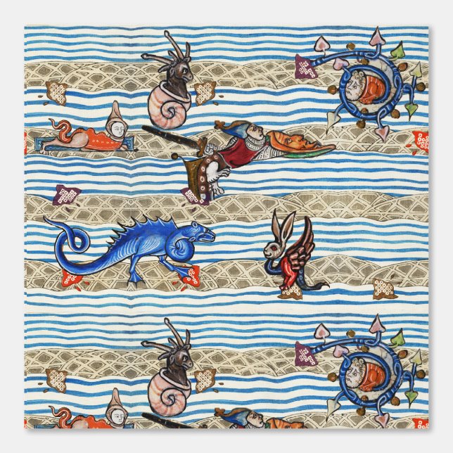 MIDDELEEUWS BESTIARIUM, ZEE MONSTERS FANTASIEDIERE BEHANG (Voorkant)