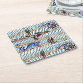 MIDDELEEUWS BESTIARIUM, ZEE MONSTERS FANTASIEDIERE KARTONNEN ONDERZETTERS (Schuin)