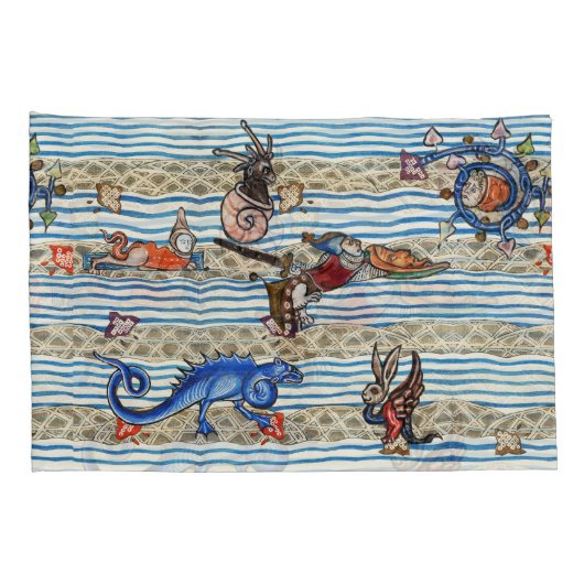MIDDELEEUWS BESTIARIUM, ZEE MONSTERS FANTASIEDIERE KUSSENSLOOP (Achterkant-Rechts)