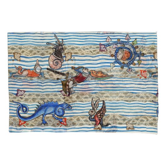 MIDDELEEUWS BESTIARIUM, ZEE MONSTERS FANTASIEDIERE KUSSENSLOOP (Voorkant-Links)