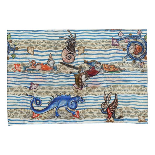 MIDDELEEUWS BESTIARIUM, ZEE MONSTERS FANTASIEDIERE KUSSENSLOOP (Voorkant-Rechts)