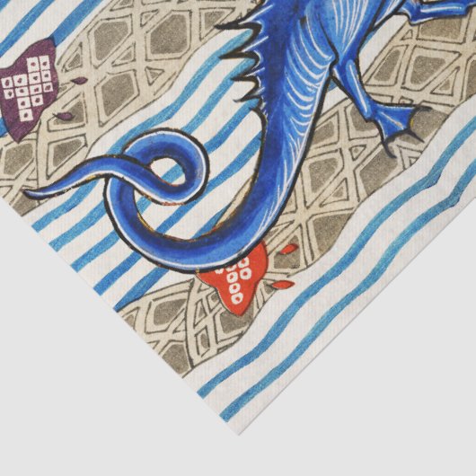 MIDDELEEUWS BESTIARIUM, ZEE MONSTERS FANTASIEDIERE TISSUEPAPIER (Detail)
