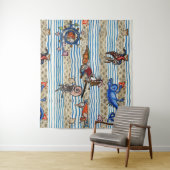 MIDDELEEUWS BESTIARIUM, ZEE MONSTERS FANTASIEDIERE WANDKLEED (In situ)