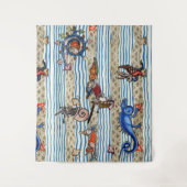 MIDDELEEUWS BESTIARIUM, ZEE MONSTERS FANTASIEDIERE WANDKLEED (Voorkant)