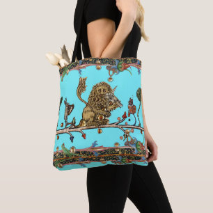 MIDDELEEUWS BESTIARY MAKING MUSIC Violinist Lion B Tote Bag