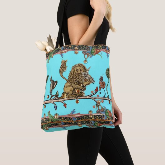 MIDDELEEUWS BESTIARY MAKING MUSIC Violinist Lion B Tote Bag (Dichtbij)