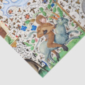 MIDDELEEUWS BESTIARY SPEELT MUZIEKINSTRUMENTEN BLA TISSUEPAPIER (Detail)