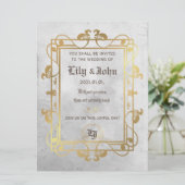 middeleeuws beton & goud kaart (Staand voorkant)