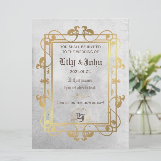  middeleeuws beton & goud kaart (Staand voorkant)