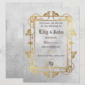 middeleeuws beton & goud kaart (Voorkant / Achterkant)