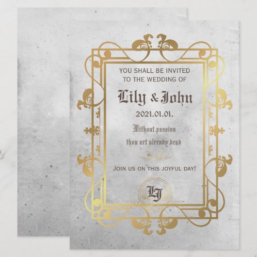  middeleeuws beton & goud kaart (Voorkant / Achterkant)