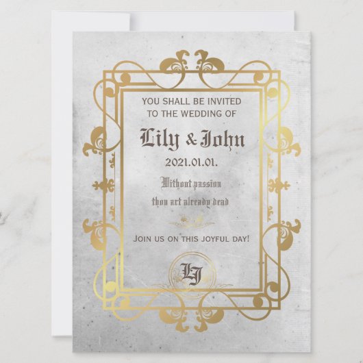 middeleeuws beton & goud kaart (Voorkant)