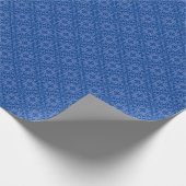 Middeleeuws blauw bloemeninpakpapier cadeaupapier (Hoek)