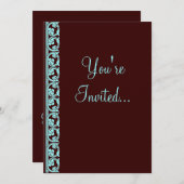 Middeleeuws Blauwgroen op Chocolate Custom Invitat Kaart (Voorkant / Achterkant)