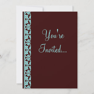 Middeleeuws Blauwgroen op Chocolate Custom Invitat Kaart