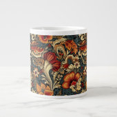 Middeleeuws bloemenpatroon in de tuin grote koffiekop (Voorkant)