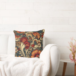 Middeleeuws bloemenpatroon in de tuin kussen