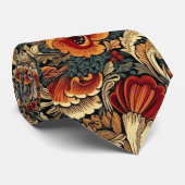 Middeleeuws bloemenpatroon in de tuin stropdas (Opgerold)