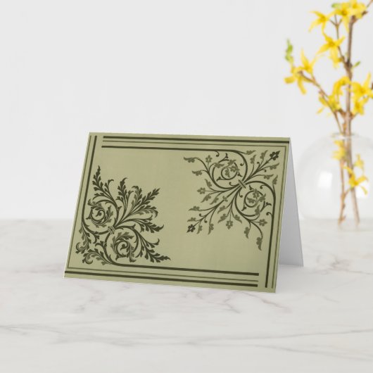 Middeleeuws bloemenpatroon kaart (Gele Bloem)